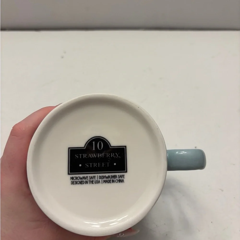 Checkered Blue and White Mug